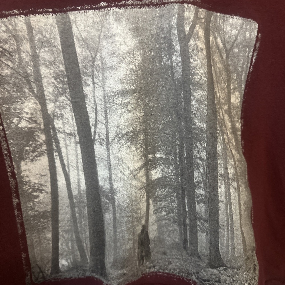 Taylor Swift Cropped Burgundy Long Sleeve Graphic T-Shirt Folklore Size Medium - Picture 2 of 8